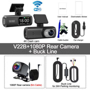 Ultra HD 4K Dual Lens Dash Cam with 1080P Rear Camera, Built-In WiFi & GPS, 24-Hour Parking Monitoring - Ultimate Car DVR Solution