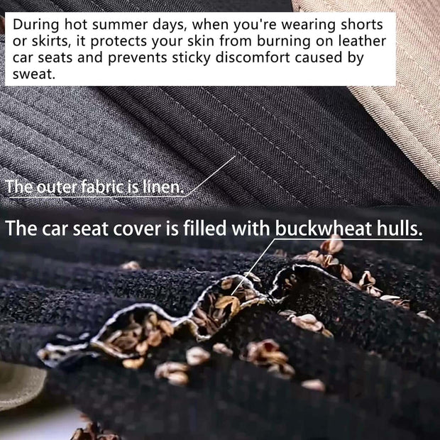 Car Seat Covers,Cloth Cars Seat Covers,Universal Fabric Car Seat Covers,Front Seats Only Air Bag Compatible,Cooling Car Seat Protector,Buckwheat Hull Breathable Comfortable Ventilated,Black