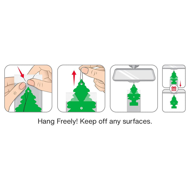 Air Fresheners Car Air Freshener. Hanging Tree Provides Long Lasting Scent for Auto or Home. Black Ice, 24 Air Fresheners