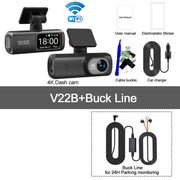 Ultra HD 4K Dual Lens Dash Cam with 1080P Rear Camera, Built-In WiFi & GPS, 24-Hour Parking Monitoring - Ultimate Car DVR Solution